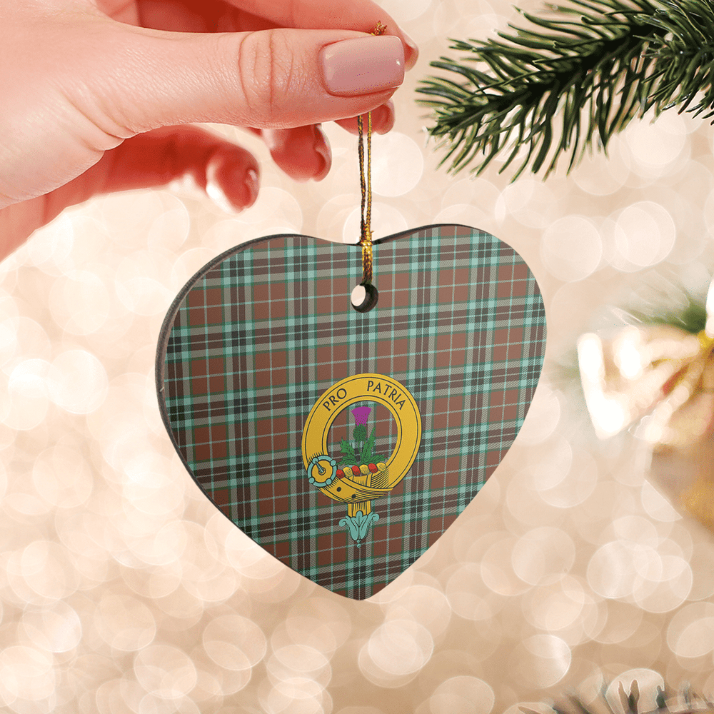 Clan Thomson Hunting Modern Tartan Crest Heart Ceramic Ornament HK54 Thomson Hunting Modern Tartan Tartan Christmas