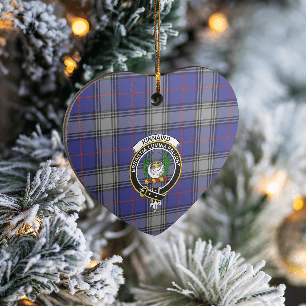Clan Kinnaird Tartan Crest Heart Ceramic Ornament FU98 Kinnaird Tartan Tartan Christmas