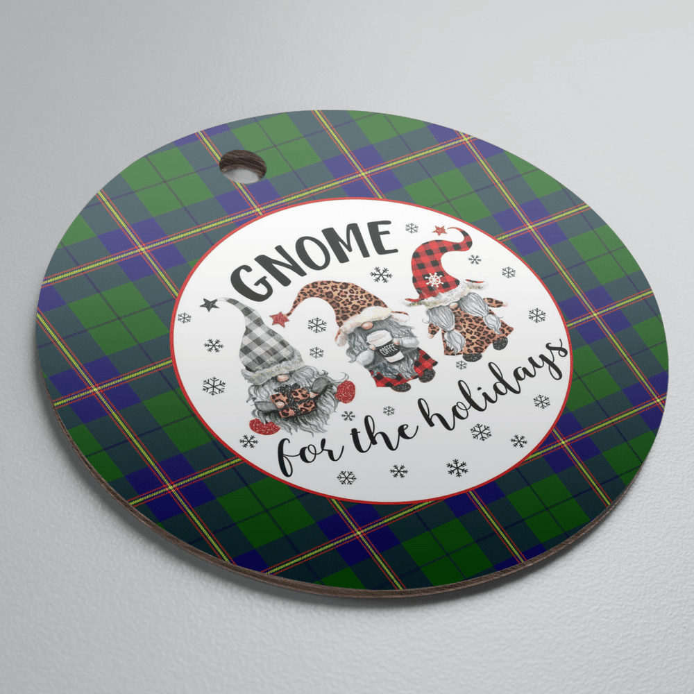 Clan Carmichael Modern Tartan Tartan Crest Gnome Round Ceramic Ornament NF53 Carmichael Modern Tartan Tartan Christmas