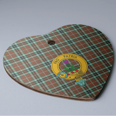 Clan Thomson Hunting Modern Tartan Crest Heart Ceramic Ornament HK54 Thomson Hunting Modern Tartan Tartan Christmas