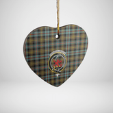 Clan Farquharson Weathered Tartan Crest Heart Ceramic Ornament FT77 Farquharson Weathered Tartan Tartan Christmas