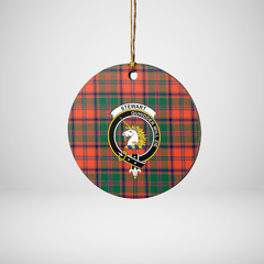 Clan Stewart of Appin Ancient Tartan Crest Round Ceramic Ornament KM51 Stewart of Appin Ancient Tartan Tartan Christmas