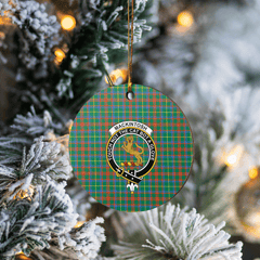 Clan MacKintosh Hunting Ancient Tartan Crest Round Ceramic Ornament VE89 MacKintosh Hunting Ancient Tartan Tartan Christmas