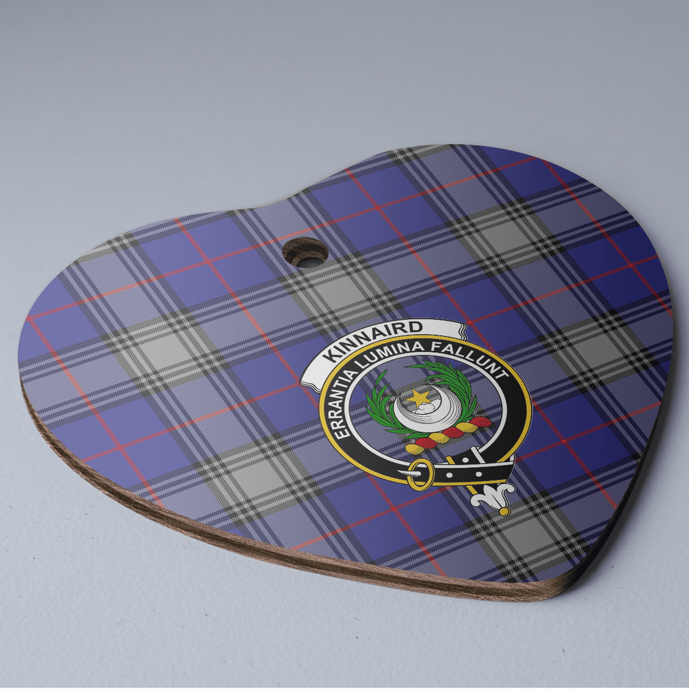 Clan Kinnaird Tartan Crest Heart Ceramic Ornament FU98 Kinnaird Tartan Tartan Christmas