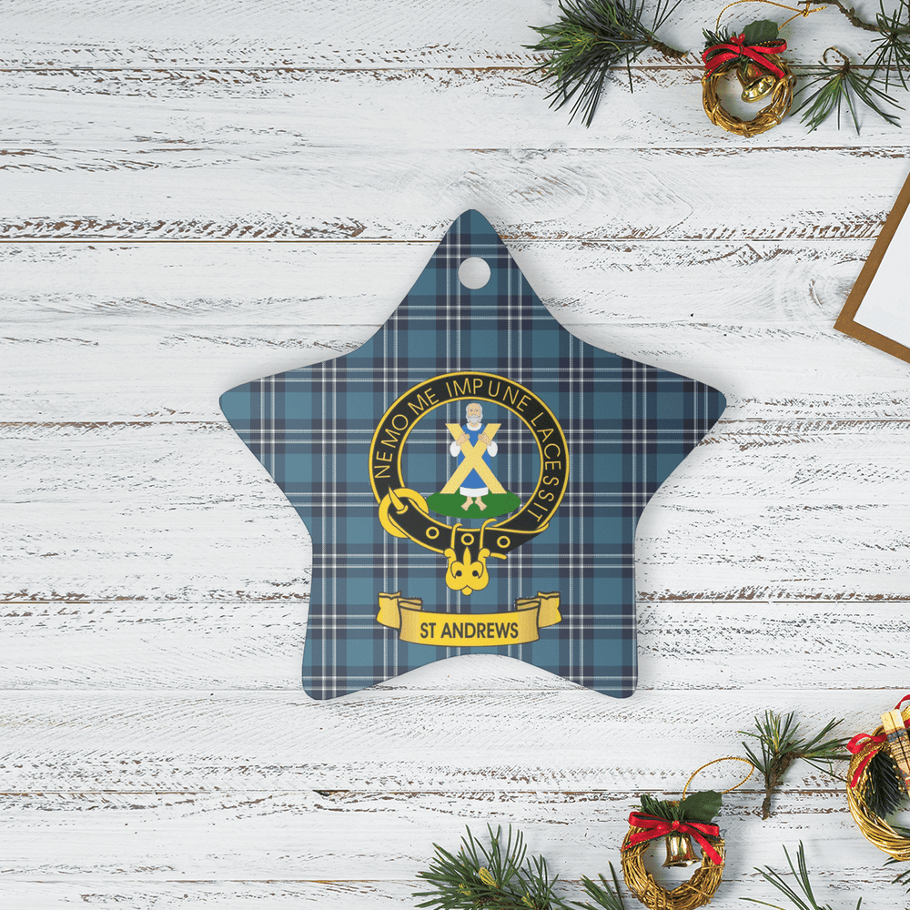 Clan Earl of St Andrews Tartan Crest Star Ceramic Ornament BP90 Earl of St Andrews Tartan Tartan Christmas