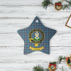 Clan Earl of St Andrews Tartan Crest Star Ceramic Ornament BP90 Earl of St Andrews Tartan Tartan Christmas