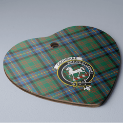 Clan Cochrane Ancient Tartan Crest Heart Ceramic Ornament CR17 Cochrane Ancient Tartan Tartan Christmas