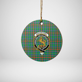 Clan MacKintosh Hunting Ancient Tartan Crest Round Ceramic Ornament VE89 MacKintosh Hunting Ancient Tartan Tartan Christmas