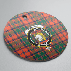 Clan Stewart of Appin Ancient Tartan Crest Round Ceramic Ornament KM51 Stewart of Appin Ancient Tartan Tartan Christmas