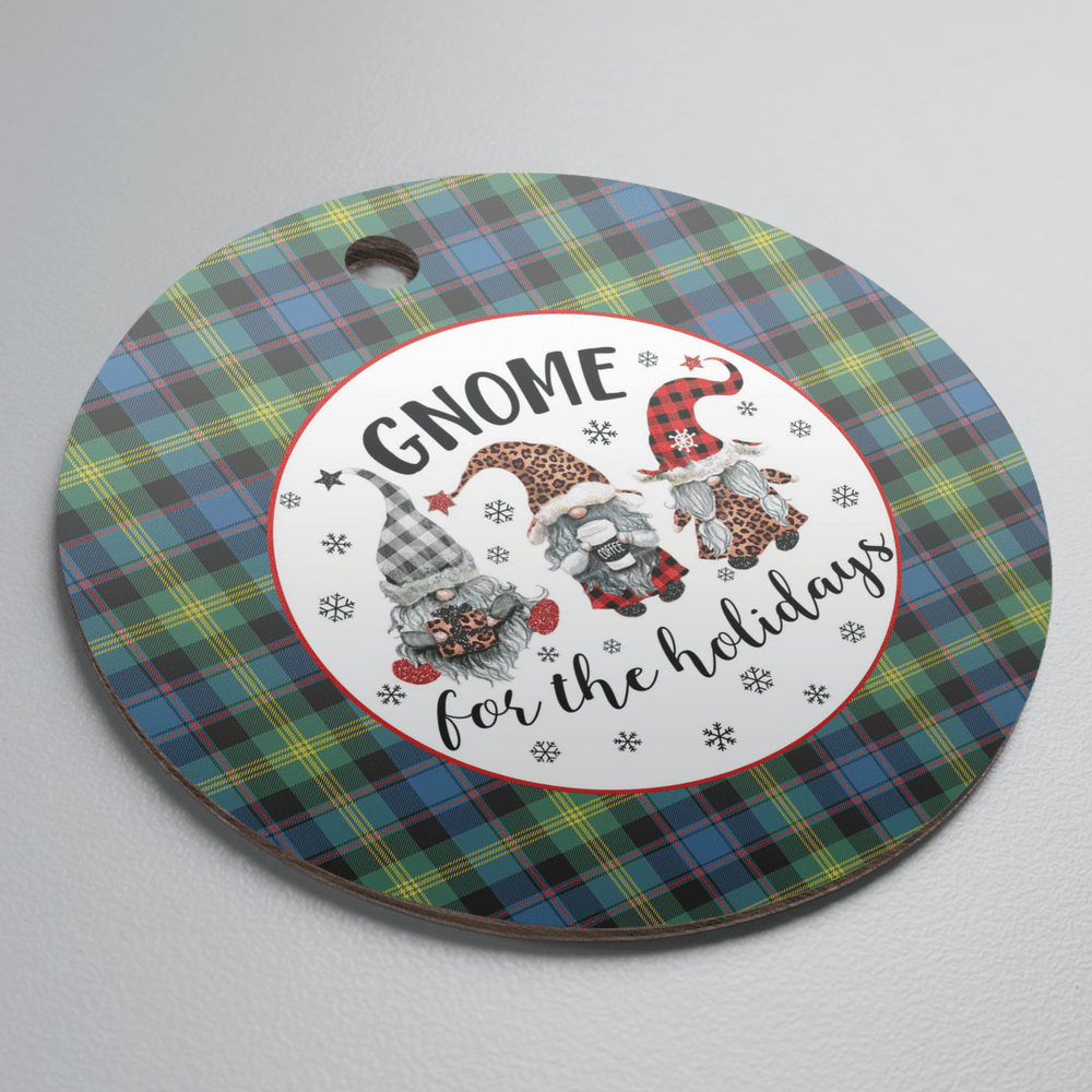 Clan Watson Ancient Tartan Tartan Crest Gnome Round Ceramic Ornament HL36 Watson Ancient Tartan Tartan Christmas