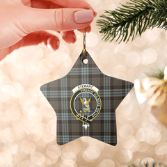 Clan Stewart Old Weathered Tartan Crest Star Ceramic Ornament HF13 Stewart Old Weathered Tartan Tartan Christmas