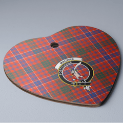 Clan MacRae Ancient Tartan Crest Heart Ceramic Ornament DJ77 MacRae Ancient Tartan Tartan Christmas