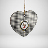 Clan Scott Black & White Ancient Tartan Crest Heart Ceramic Ornament RV29 Scott Black & White Ancient Tartan Tartan Christmas
