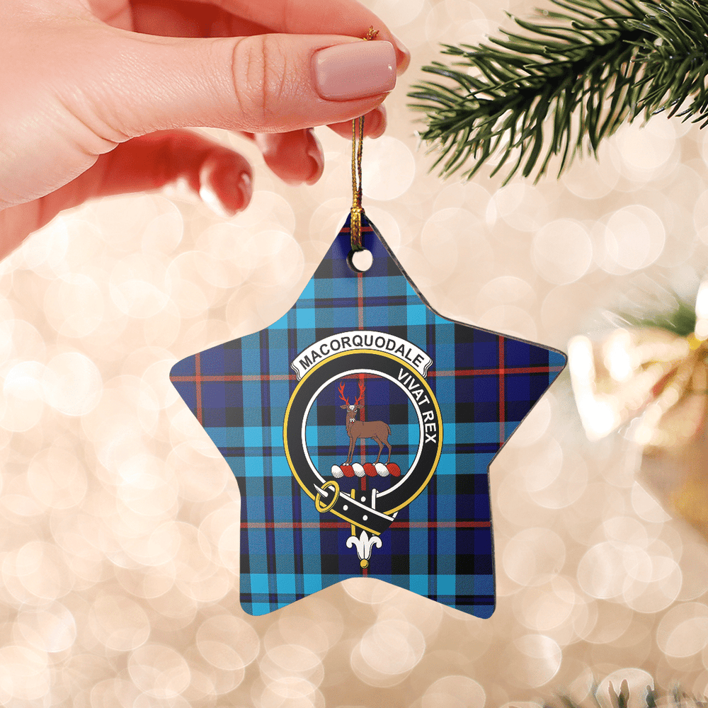 Clan MacCorquodale Tartan Crest Star Ceramic Ornament CP54 MacCorquodale Tartan Tartan Christmas