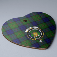 Clan Dundas Modern Tartan Crest Heart Ceramic Ornament TJ53 Dundas Modern Tartan Tartan Christmas