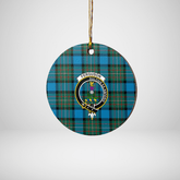 Clan Fergusson Ancient Tartan Crest Round Ceramic Ornament XF77 Fergusson Ancient Tartan Tartan Christmas