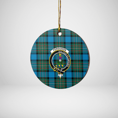 Clan Fergusson Ancient Tartan Crest Round Ceramic Ornament XF77 Fergusson Ancient Tartan Tartan Christmas