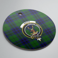 Clan Keith Modern Tartan Crest Round Ceramic Ornament XX87 Keith Modern Tartan Tartan Christmas
