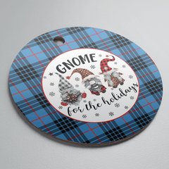 Clan MacKay Blue Tartan Tartan Crest Gnome Round Ceramic Ornament OW26 MacKay Blue Tartan Tartan Christmas