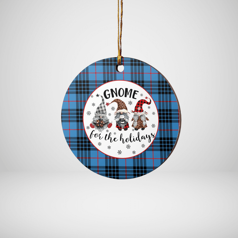 Clan MacKay Blue Tartan Tartan Crest Gnome Round Ceramic Ornament OW26 MacKay Blue Tartan Tartan Christmas