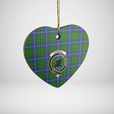 Clan Turnbull Hunting Tartan Crest Heart Ceramic Ornament LC65 Turnbull Hunting Tartan Tartan Christmas