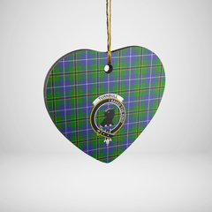 Clan Turnbull Hunting Tartan Crest Heart Ceramic Ornament LC65 Turnbull Hunting Tartan Tartan Christmas