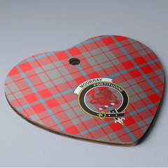 Clan Moubray Tartan Crest Heart Ceramic Ornament TV71 Moubray Tartan Tartan Christmas