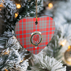 Clan Moubray Tartan Crest Heart Ceramic Ornament TV71 Moubray Tartan Tartan Christmas