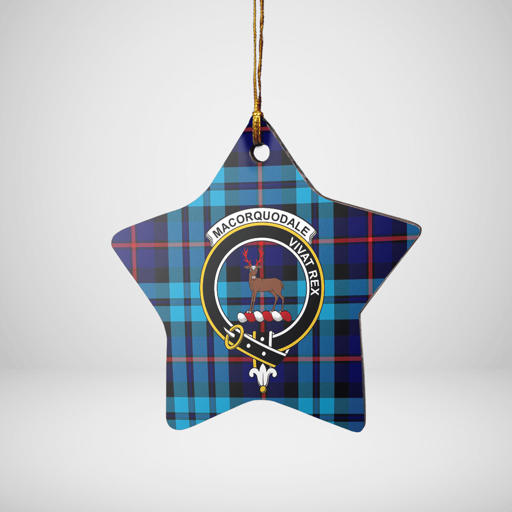 Clan MacCorquodale Tartan Crest Star Ceramic Ornament CP54 MacCorquodale Tartan Tartan Christmas