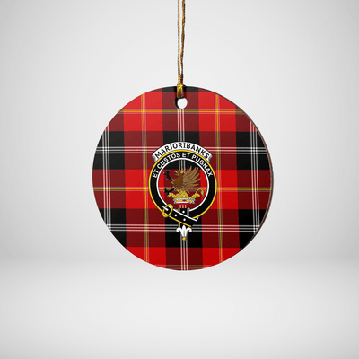 Clan Marjoribanks Tartan Crest Round Ceramic Ornament