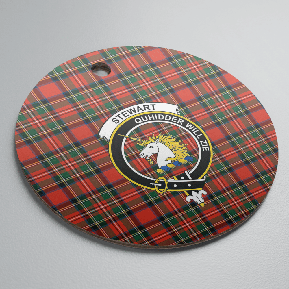 Clan Stewart (of Appin) Tartan Crest Round Ceramic Ornament BS25 Stewart (of Appin) Tartan Tartan Christmas