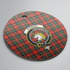 Clan Stewart (of Appin) Tartan Crest Round Ceramic Ornament BS25 Stewart (of Appin) Tartan Tartan Christmas