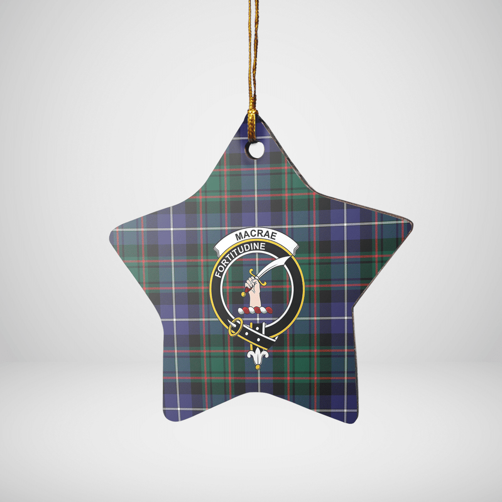 Clan MacRae Hunting Modern Tartan Crest Star Ceramic Ornament DD38 MacRae Hunting Modern Tartan Tartan Christmas