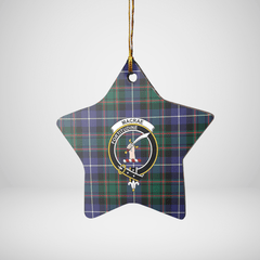 Clan MacRae Hunting Modern Tartan Crest Star Ceramic Ornament DD38 MacRae Hunting Modern Tartan Tartan Christmas