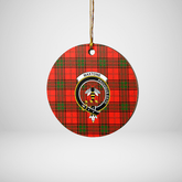 Clan Maxtone Tartan Crest Round Ceramic Ornament BS78 Maxtone Tartan Tartan Christmas