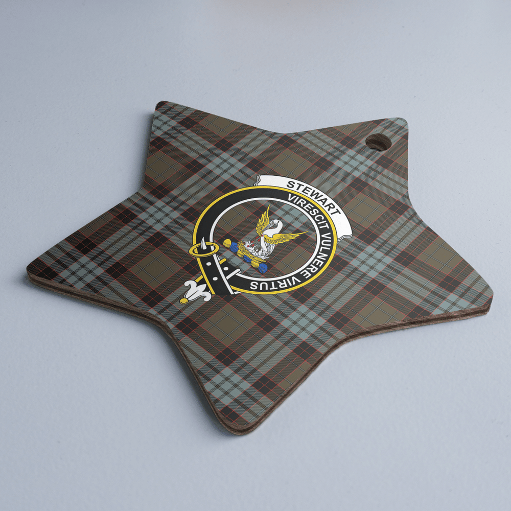Clan Stewart Old Weathered Tartan Crest Star Ceramic Ornament HF13 Stewart Old Weathered Tartan Tartan Christmas
