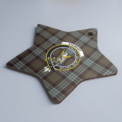 Clan Stewart Old Weathered Tartan Crest Star Ceramic Ornament HF13 Stewart Old Weathered Tartan Tartan Christmas