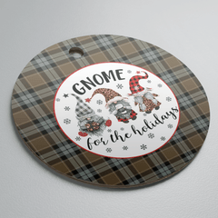 Clan Graham of Menteith Weathered Tartan Tartan Crest Gnome Round Ceramic Ornament BW44 Graham of Menteith Weathered Tartan Tartan Christmas