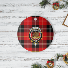 Clan Marjoribanks Tartan Crest Round Ceramic Ornament VJ31 Marjoribanks Tartan Tartan Christmas