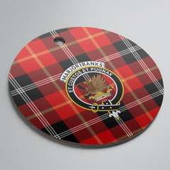 Clan Marjoribanks Tartan Crest Round Ceramic Ornament VJ31 Marjoribanks Tartan Tartan Christmas
