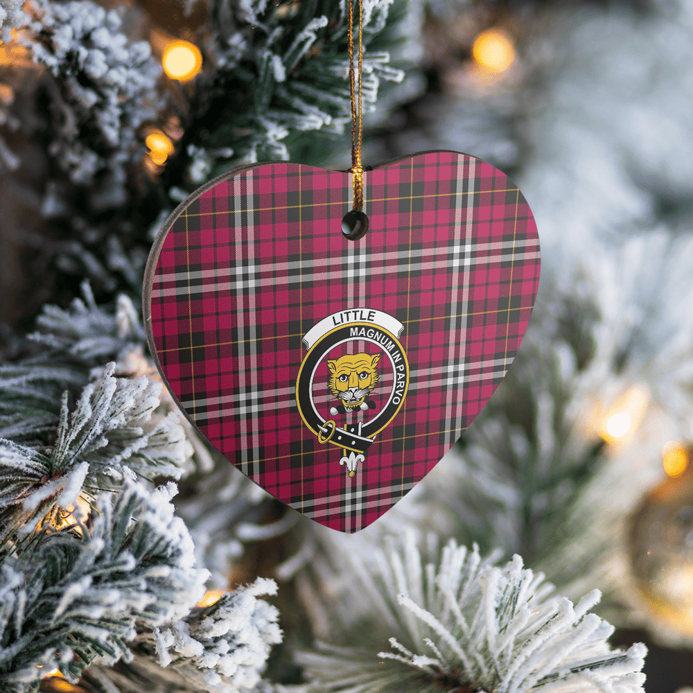 Clan Little Tartan Crest Heart Ceramic Ornament YG58 Little Tartan Tartan Christmas