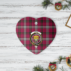 Clan Little Tartan Crest Heart Ceramic Ornament YG58 Little Tartan Tartan Christmas