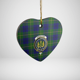 Clan Johnston Modern Tartan Crest Heart Ceramic Ornament FG54 Johnston Modern Tartan Tartan Christmas