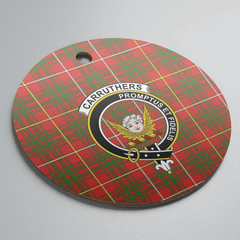 Clan Carruthers Tartan Crest Round Ceramic Ornament EH55 Carruthers Tartan Tartan Christmas