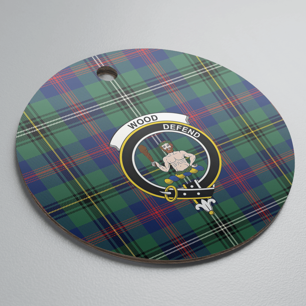 Clan Wood Modern Tartan Crest Round Ceramic Ornament XH96 Wood Modern Tartan Tartan Christmas