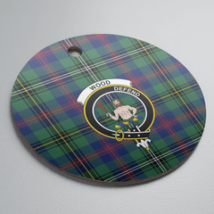 Clan Wood Modern Tartan Crest Round Ceramic Ornament XH96 Wood Modern Tartan Tartan Christmas