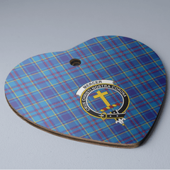 Clan Mercer Modern Tartan Crest Heart Ceramic Ornament CB17 Mercer Modern Tartan Tartan Christmas