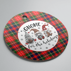 Clan Christie Tartan Tartan Crest Gnome Round Ceramic Ornament NZ90 Christie Tartan Tartan Christmas