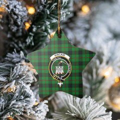 Clan Kincaid Tartan Crest Star Ceramic Ornament JY89 Kincaid Tartan Tartan Christmas