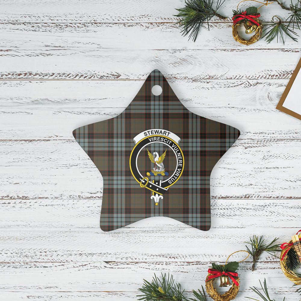 Clan Stewart Old Weathered Tartan Crest Star Ceramic Ornament HF13 Stewart Old Weathered Tartan Tartan Christmas